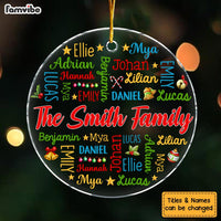 Personalized Gift For Family Word Art Names Circle Ornament 34643 thumb 1