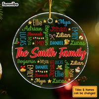 Personalized Gift For Family Word Art Names Circle Ornament 34643 thumb 1