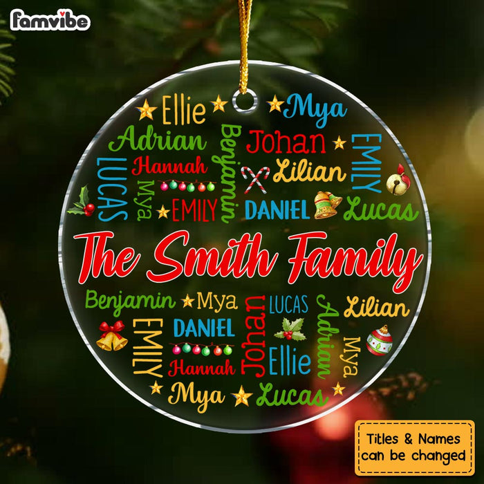 Personalized Gift For Family Word Art Names Circle Ornament 34643 1