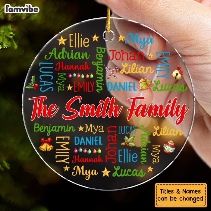 Personalized Gift For Family Word Art Names Circle Ornament 34643 1