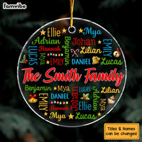 Personalized Gift For Family Word Art Names Circle Ornament 34643 thumb 1