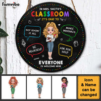 Personalized Gift For Teacher It's Ok To Round Wood Sign 34656 thumb 1