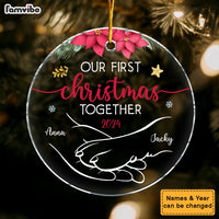 Personalized Gift For Dog Mom Our First Christmas Circle Ornament 34662 thumb 1