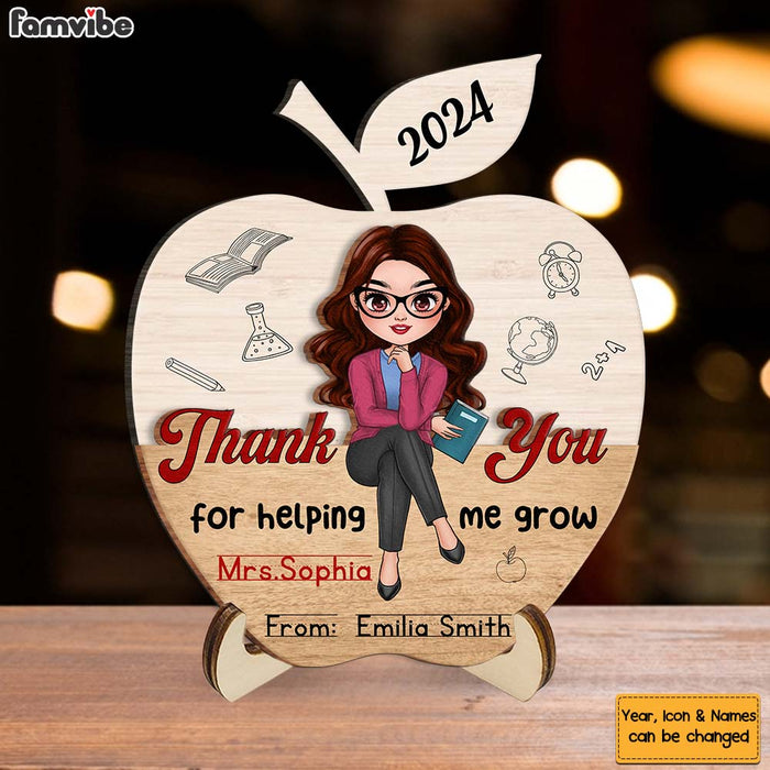 Personalized Gift For Teacher Thank You Teacher 2 Layered Separate Wooden Plaque 34689 1