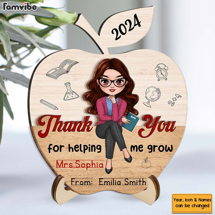 Personalized Gift For Teacher Thank You Teacher 2 Layered Separate Wooden Plaque 34689 1