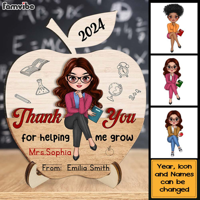 Personalized Gift For Teacher Thank You Teacher 2 Layered Separate Wooden Plaque 34689 1