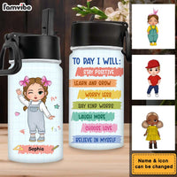 Personalized Gift For Today I Will Kids Water Bottle 34700 thumb 1