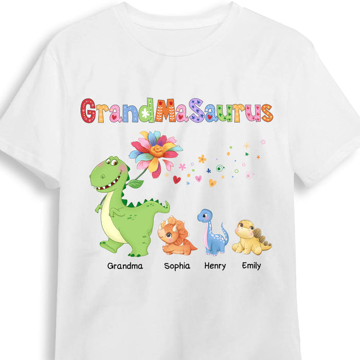 Personalized Grandmasaurus Colorful Flower Shirt - Hoodie - Sweatshirt 34751 1