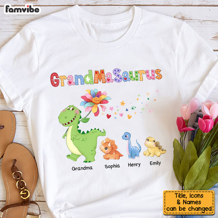 Personalized Grandmasaurus Colorful Flower Shirt - Hoodie - Sweatshirt 34751 1