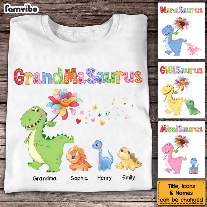 Personalized Grandmasaurus Colorful Flower Shirt - Hoodie - Sweatshirt 34751 1