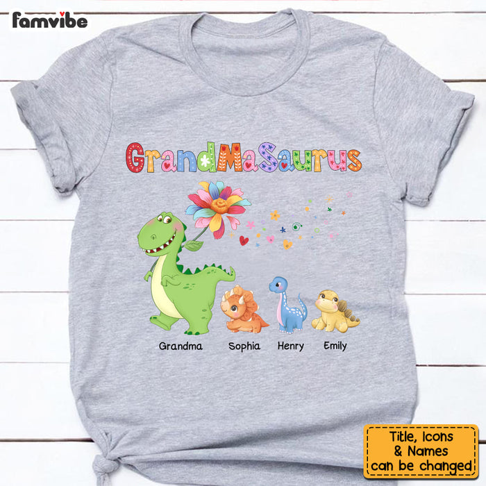 Personalized Grandmasaurus Colorful Flower Shirt - Hoodie - Sweatshirt 34751 1