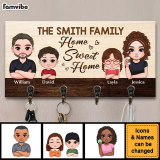 Personalized Gift For Family Home Sweet Home Key Holder 34800 Primary Mockup
