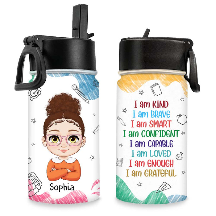 Personalized Kids Kind Smart Loved Kids Water Bottle 34806 1