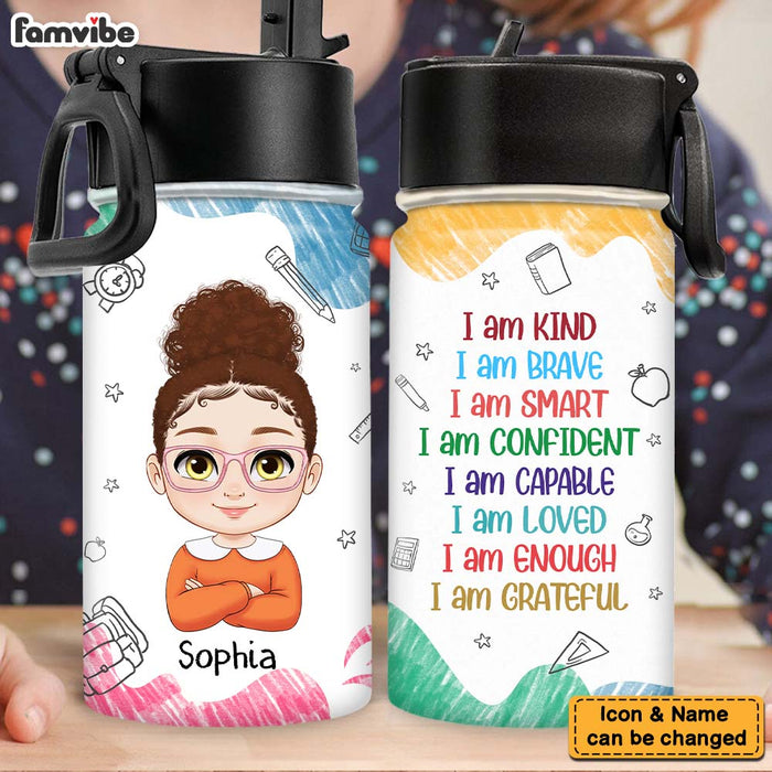 Personalized Kids Kind Smart Loved Kids Water Bottle 34806 1