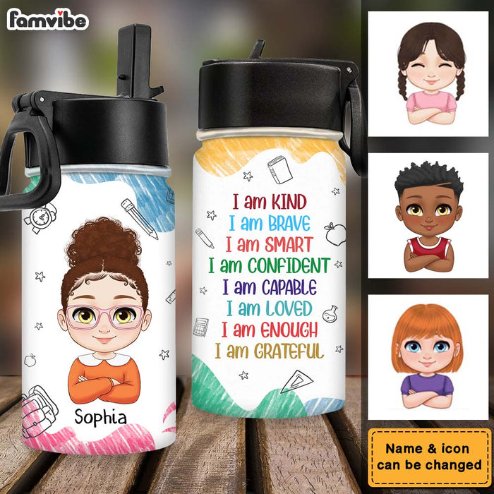 Personalized Kids Kind Smart Loved Kids Water Bottle 34806 1