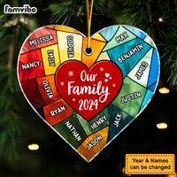 Personalized Gift For Family Stained Glass Ornament Heart Ornament 34811 thumb 1