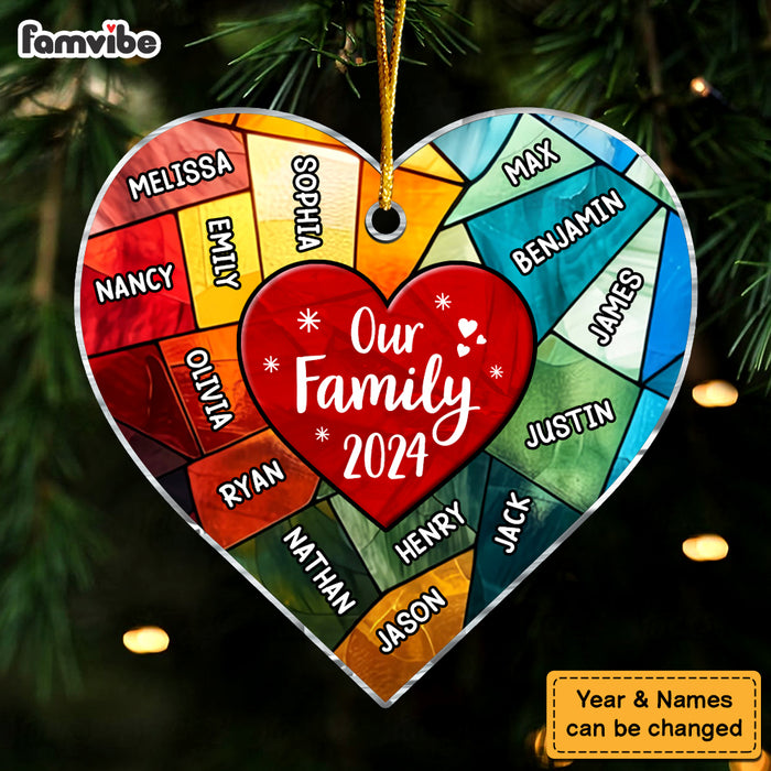 Personalized Gift For Family Stained Glass Ornament Heart Ornament 34811 1