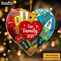 Personalized Gift For Family Stained Glass Ornament Heart Ornament 34811 thumb 1
