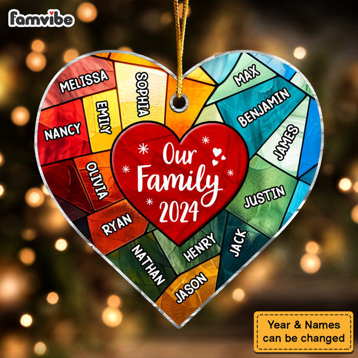 Personalized Gift For Family Stained Glass Ornament Heart Ornament 34811 1