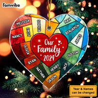 Personalized Gift For Family Stained Glass Ornament Heart Ornament 34811 thumb 1