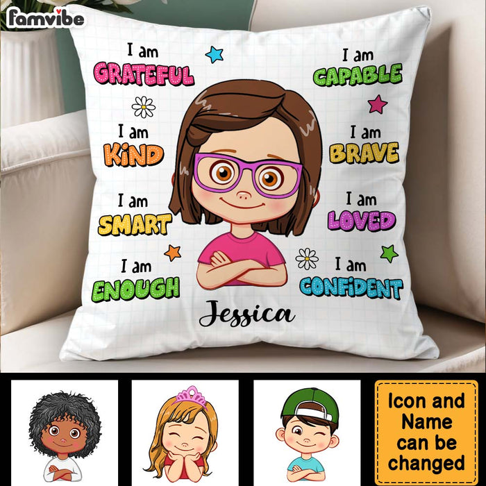 Personalized Gift For Kid Girl I Am Kind Pillow 34818 1