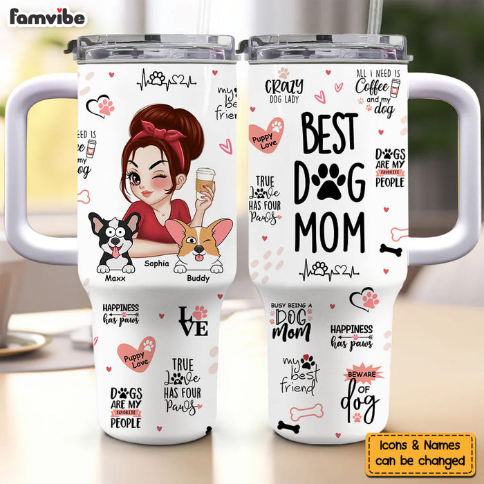 Personalized Gift For Dog Mom 40oz Tumbler With Straw 34820 1
