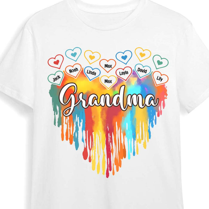 Personalized Grandma Melting Colorful Heart Shirt - Hoodie - Sweatshirt 34834 1
