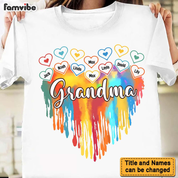 Personalized Grandma Melting Colorful Heart Shirt - Hoodie - Sweatshirt 34834 1