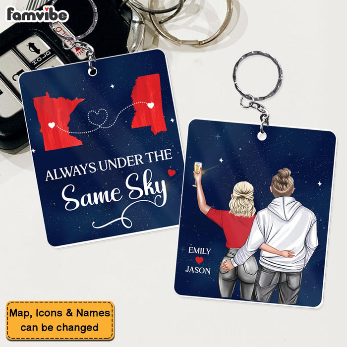 Personalized Gift For Couple Always Under The Same Sky Acrylic Keychain 34838 1
