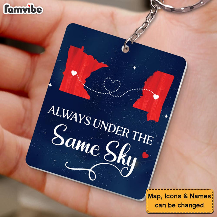 Personalized Gift For Couple Always Under The Same Sky Acrylic Keychain 34838 1