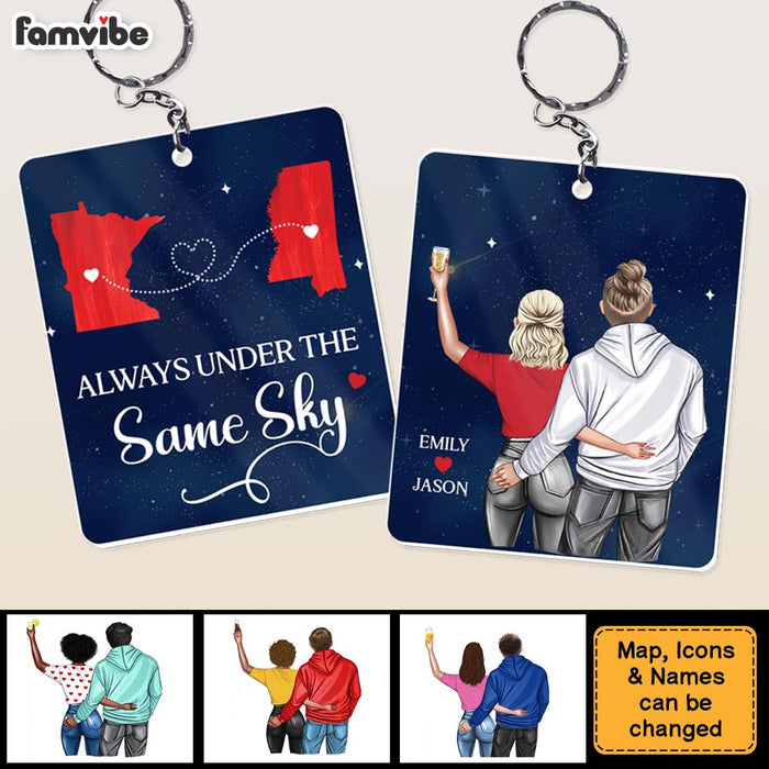 Personalized Gift For Couple Always Under The Same Sky Acrylic Keychain 34838 1