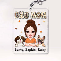 Personalized Leopard Sassy Dog Mom Acrylic Keychain 34844 thumb 1