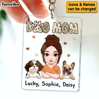 Personalized Leopard Sassy Dog Mom Acrylic Keychain 34844 thumb 1