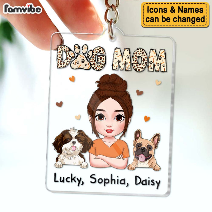 Personalized Leopard Sassy Dog Mom Acrylic Keychain 34844 1