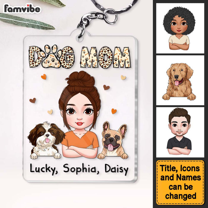 Personalized Leopard Sassy Dog Mom Acrylic Keychain 34844 1