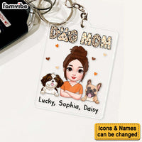 Personalized Leopard Sassy Dog Mom Acrylic Keychain 34844 thumb 1
