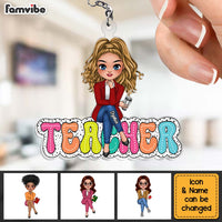 Personalized Gift For Teacher Dalmatian Sitting Acrylic Keychain 34846 thumb 1