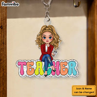 Personalized Gift For Teacher Dalmatian Sitting Acrylic Keychain 34846 thumb 1