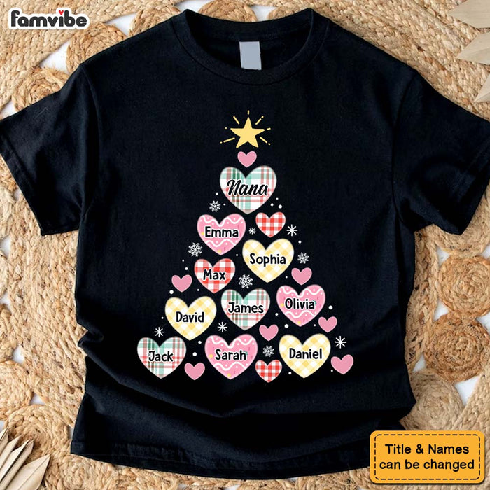 Personalized Gift for Grandma Heart Christmas Tree Shirt - Hoodie - Sweatshirt 34854 1