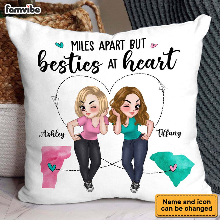 Personalized Gift For Friends B*sties At Heart Pillow 34872 1