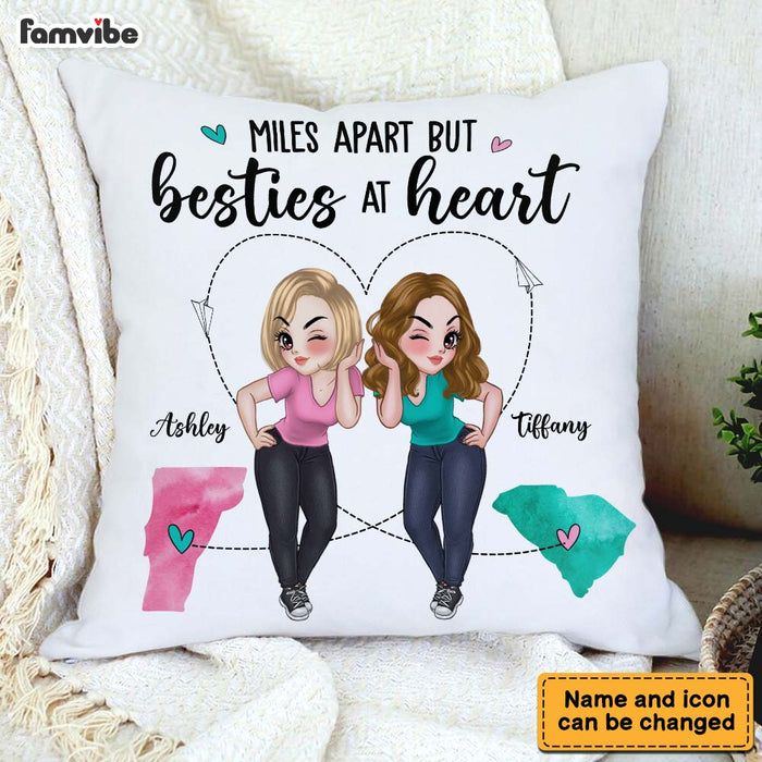 Personalized Gift For Friends B*sties At Heart Pillow 34872 1