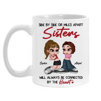 Personalized Friends Sister Connected By The Heart Mug 34879 thumb 1