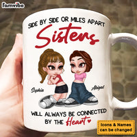 Personalized Friends Sister Connected By The Heart Mug 34879 thumb 1