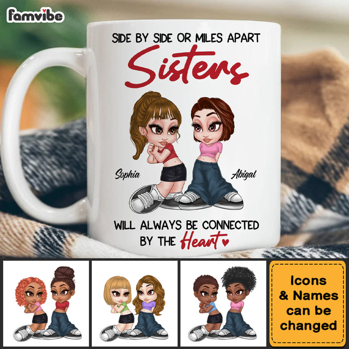 Personalized Friends Sister Connected By The Heart Mug 34879 1