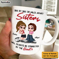 Personalized Friends Sister Connected By The Heart Mug 34879 thumb 1