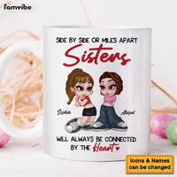 Personalized Friends Sister Connected By The Heart Mug 34879 thumb 1