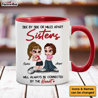 Personalized Friends Sister Connected By The Heart Mug 34879 thumb 1