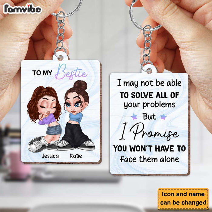 Personalized To My Friend Wood Keychain 34886 1