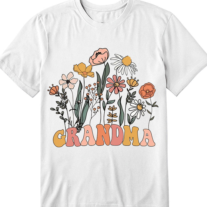 Gift For Grandma Wildflowers  Groovy Retro Shirt - Hoodie - Sweatshirt 34916 1