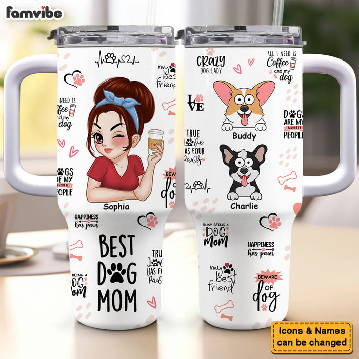 Personalized Gift For Dog Mom 40oz Tumbler With Straw 34925 1